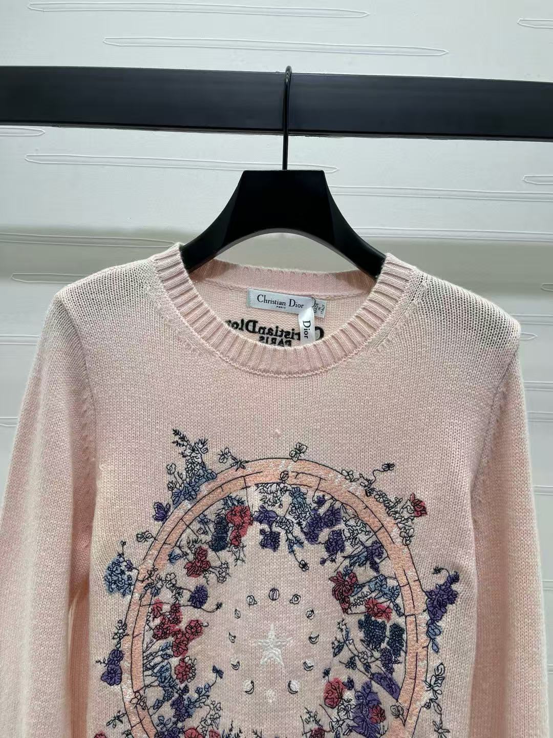 Dior Sweater Pink Mix Colors Wool
