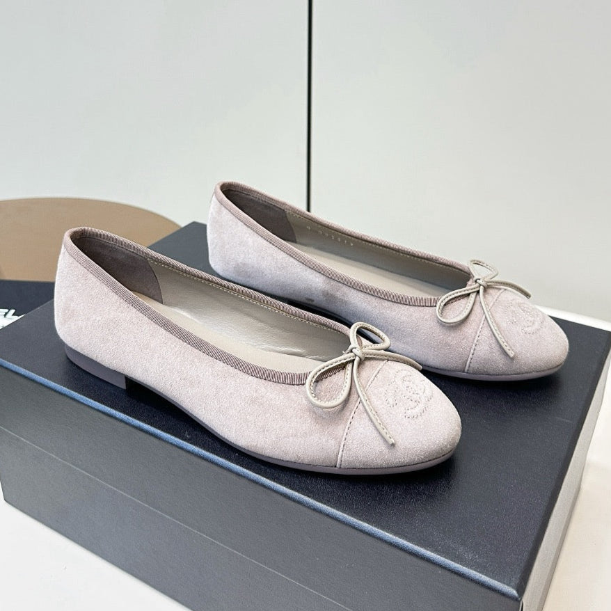 Chanel Ballet Flat Soft Blush Pink Suede