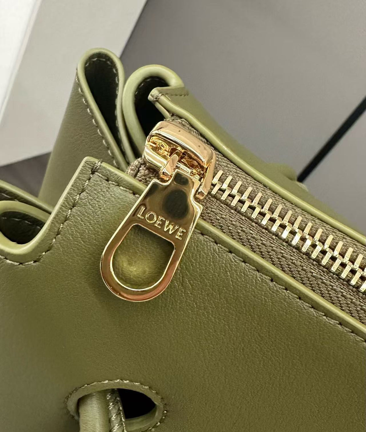 Loewe Madrid Bag Olive Green Calfskin