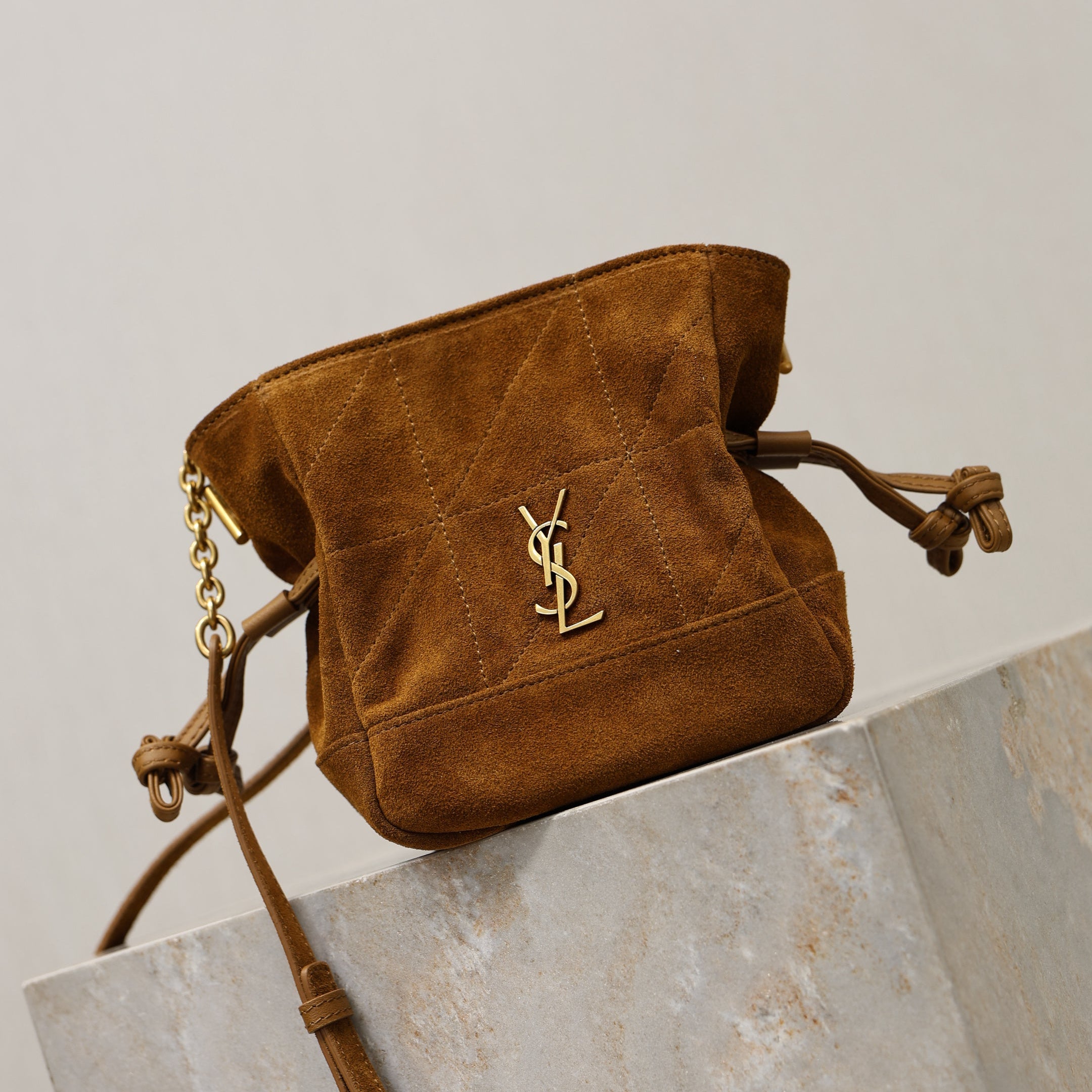 Saint Laurent 2025 Jamie Shopping Bag Brown Suede