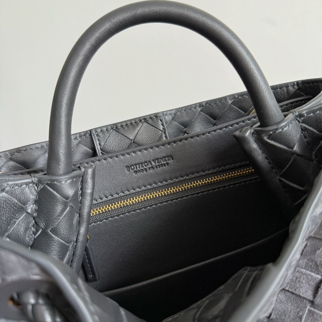 BV 2026 Andiamo 25cm Bag Dark Grey Suede Leather