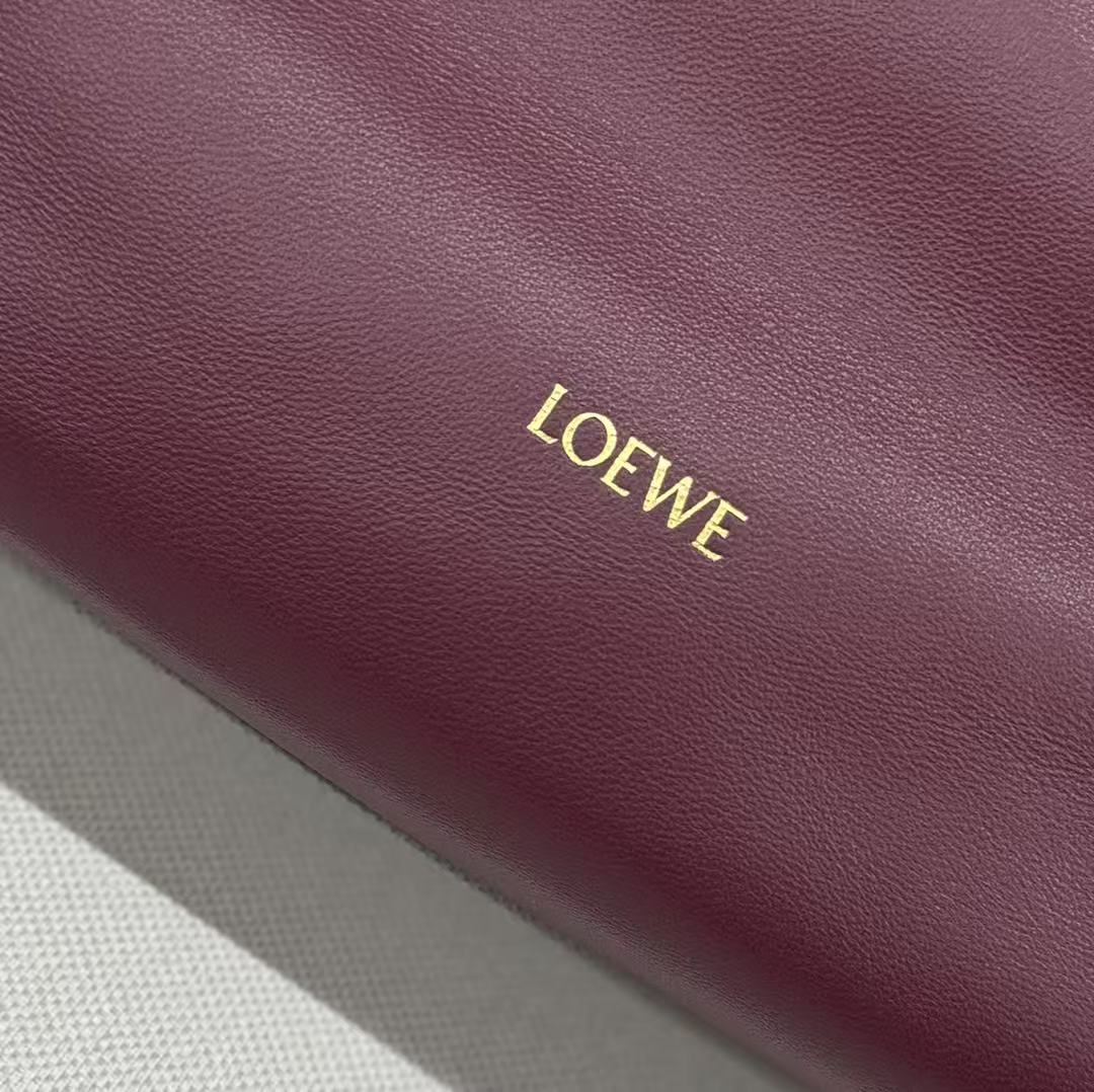 Loewe 2026 Flamenco Purse Bag 30cm Burgundy Nappa Leather