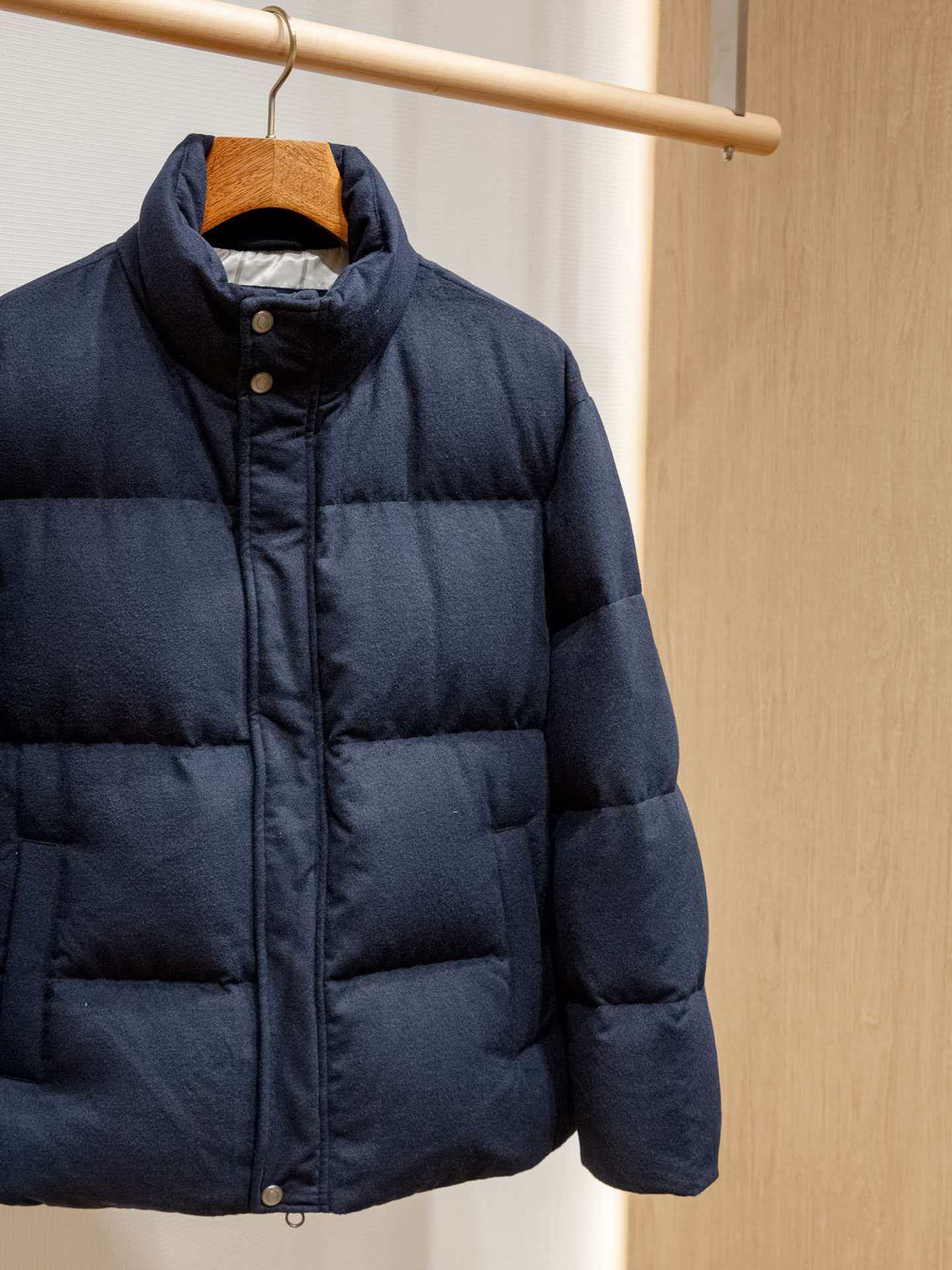 Loro Piana 2026 Giulio Quilted Navy Blue Cashmere Down Jacket