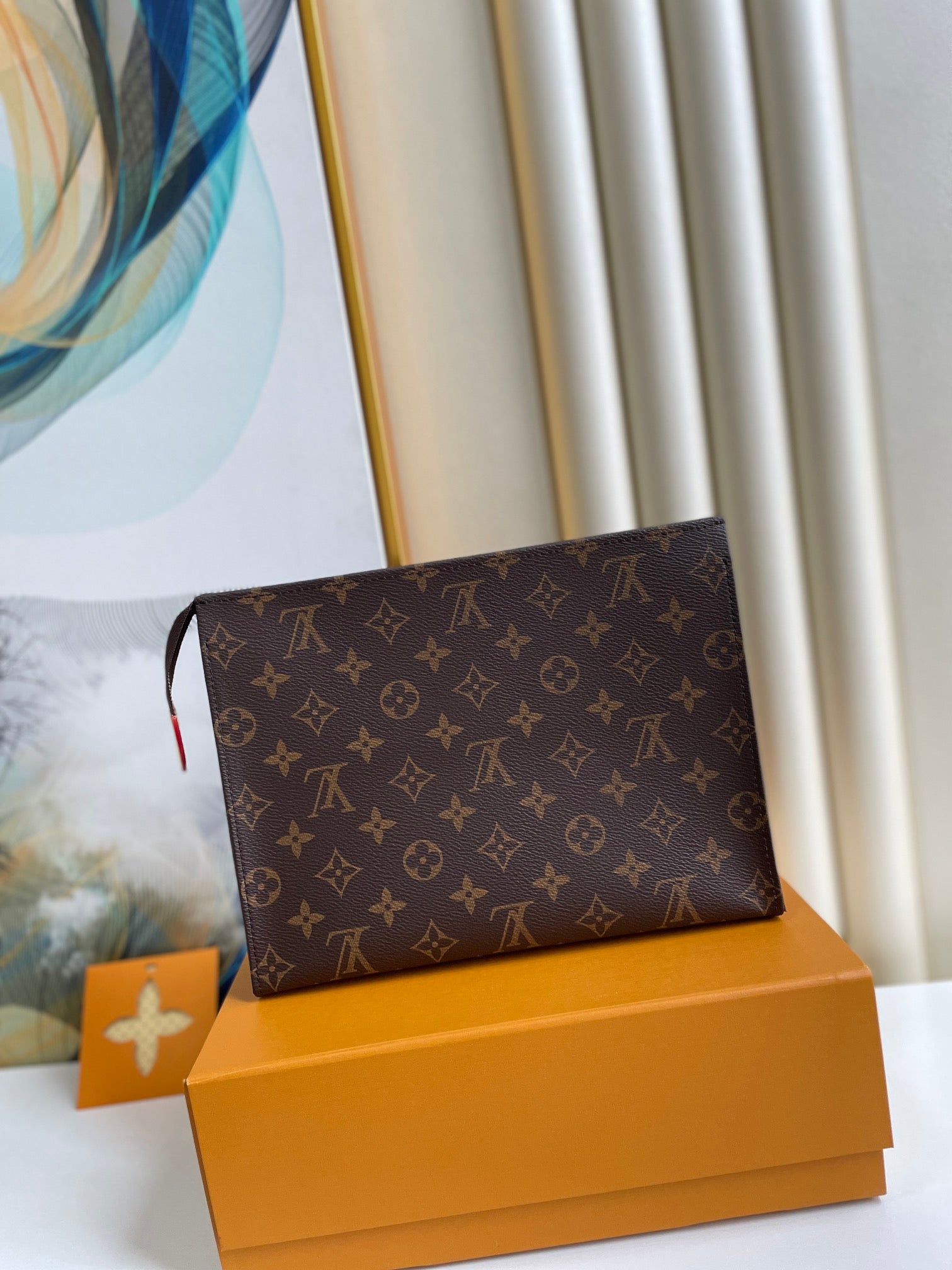 Louis Vuitton Toiletry Pouch 26 Brown Monogram Canvas Cowhide