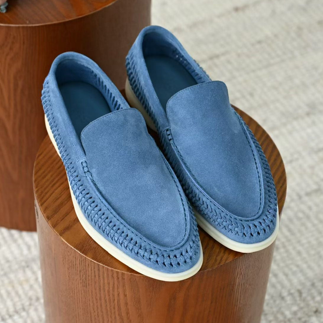 Loro Piana 2026 Summer Walk Loafer Blue Suede Leather