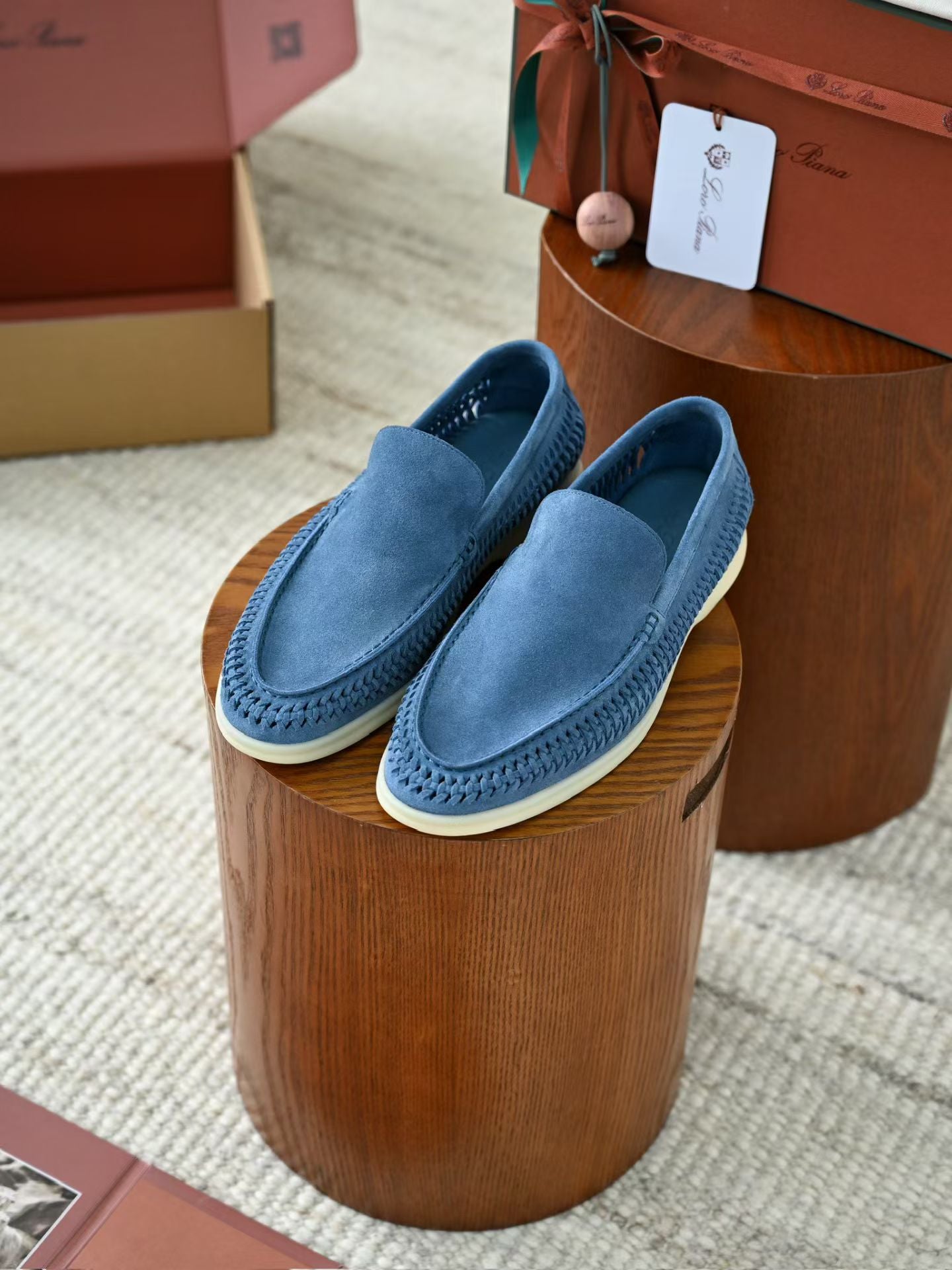 Loro Piana 2026 Summer Walk Loafer Blue Suede Leather