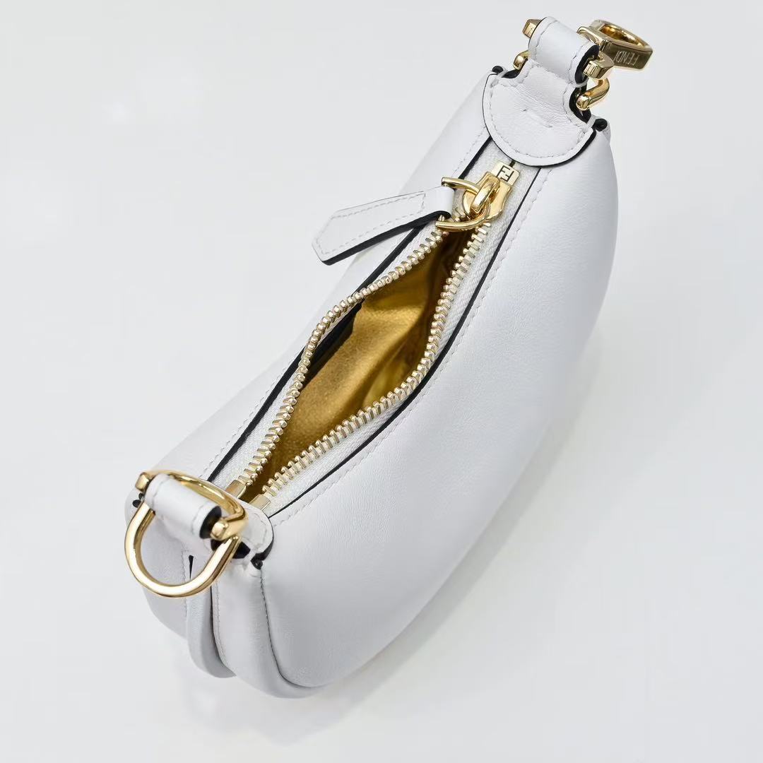 Fendi 2026 Fendigraphy Bag White Calfskin With Gold-tone Metal