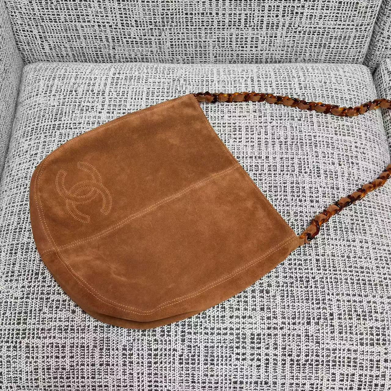Chanel 2026 Shoulder Bag 33cm Brown Suede