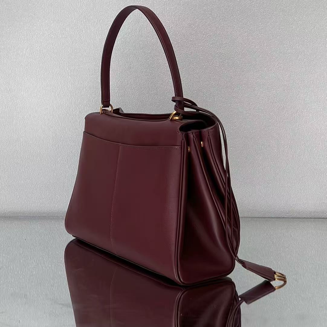 Balenciaga 2026 Rodeo Bag 29 Burgundy Calfskin Gold Hardware