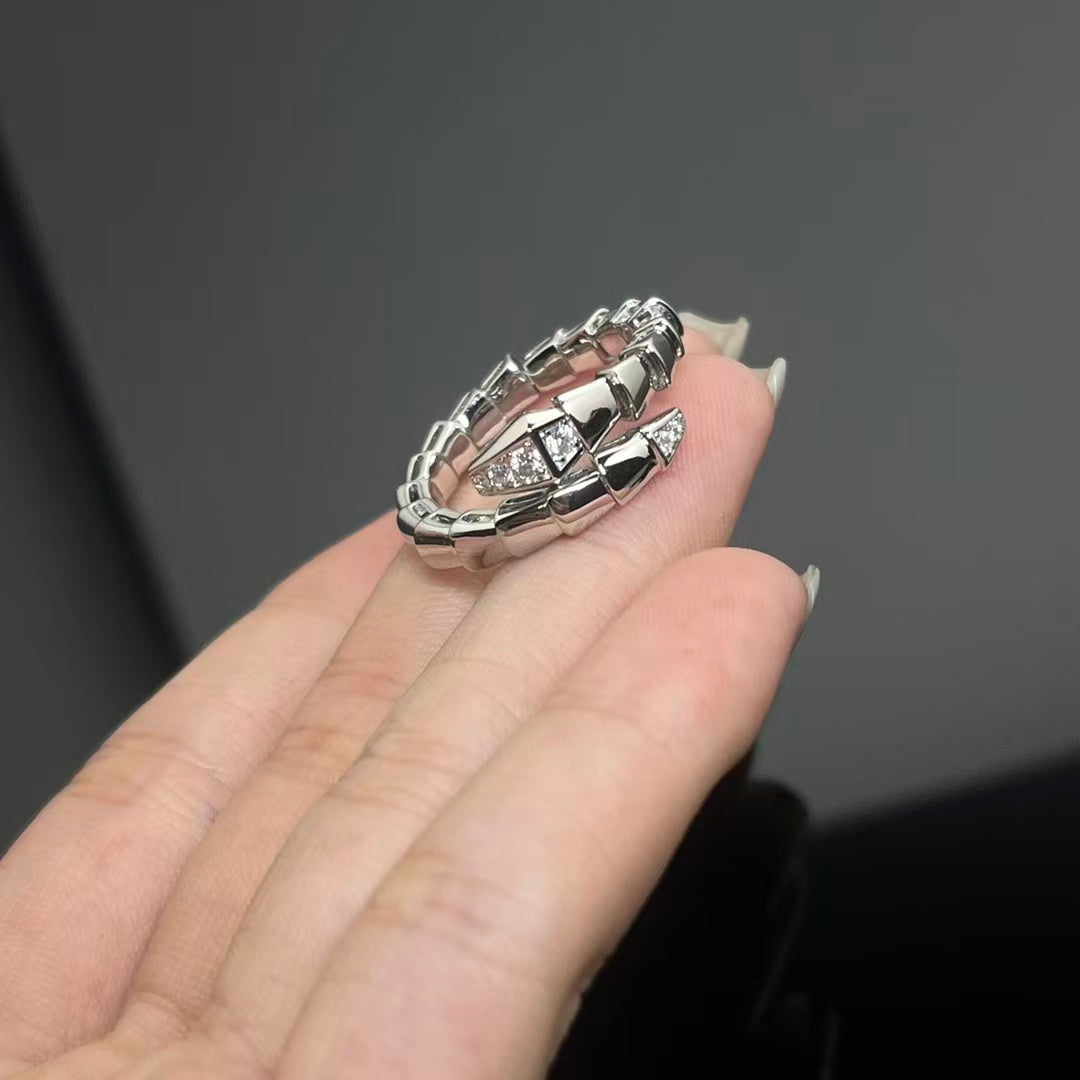 BVL Serpenti Viper Ring With Diamonds