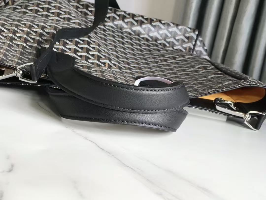 Goyard 2026 Voltaire Bag 38cm Black Goyardine Canvas