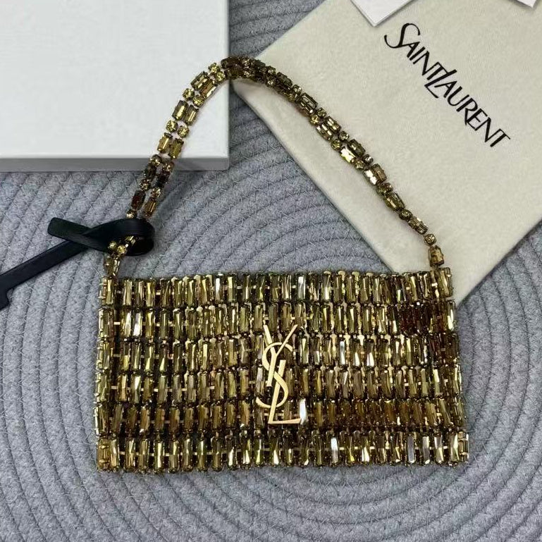 YSL 2026 Evening Bag 18cm Crystal