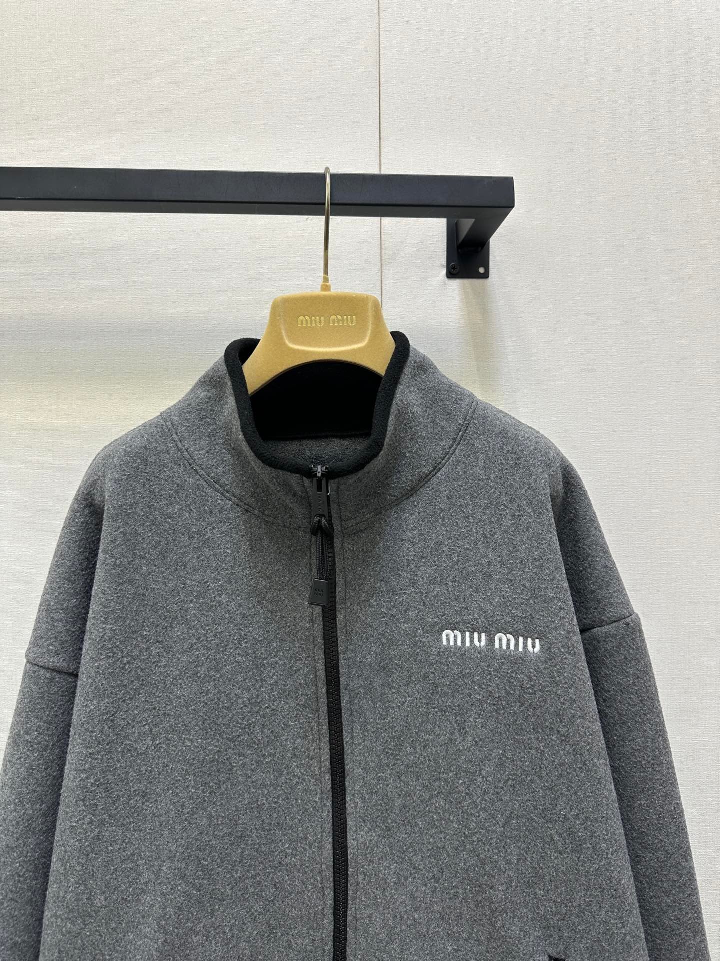 Miumiu 2026 Fleece Sweatshirt Grey Polyester