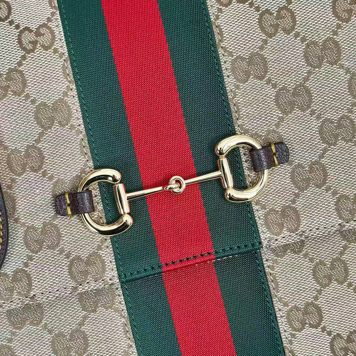 Gucci 2026 Paparazzo Bag 32cm Beige Red Green Canvas