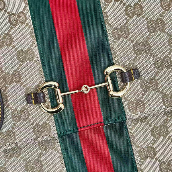 Gucci 2026 Paparazzo Bag 32cm Beige Red Green Canvas