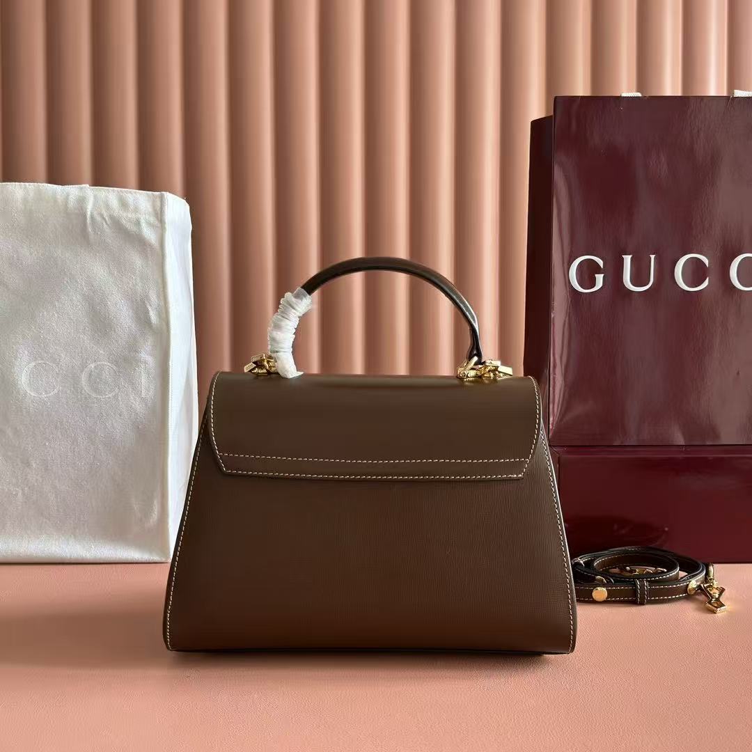 Gucci 2026 Horsebit 1955 Bag 29cm Brown Calfskin Gold Hardware