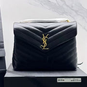 Saint Laurent 2026 Loulou Bag 31cm Black Gold Quilted Leather