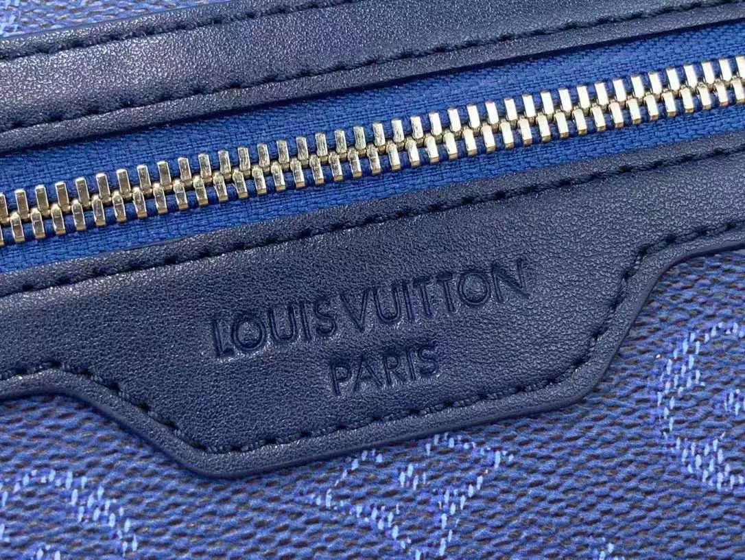 LV 2026 Discovery Backpack PM 40cm Blue Canvas Cowhide