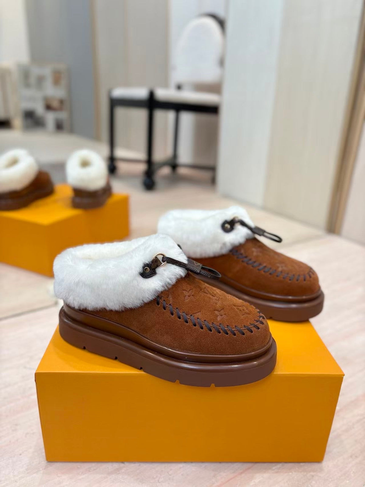 Louis Vuitton 2026 Cortina Closed Mule Suede Wool