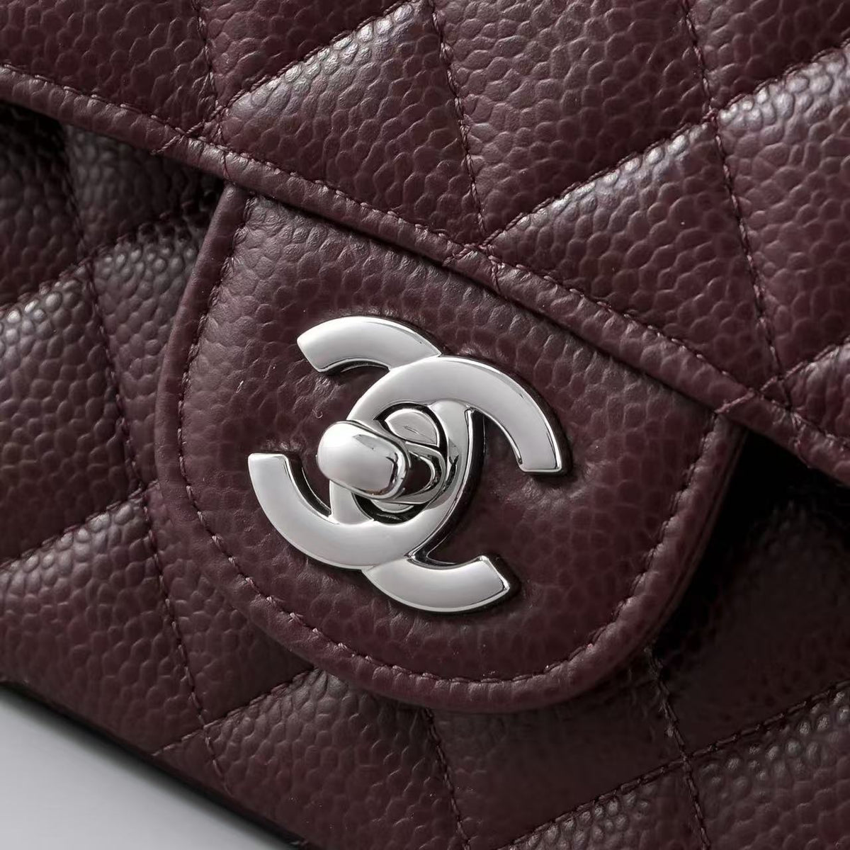 Chanel 2026 Classic Flap Bag Burgundy Textured Calfskin
