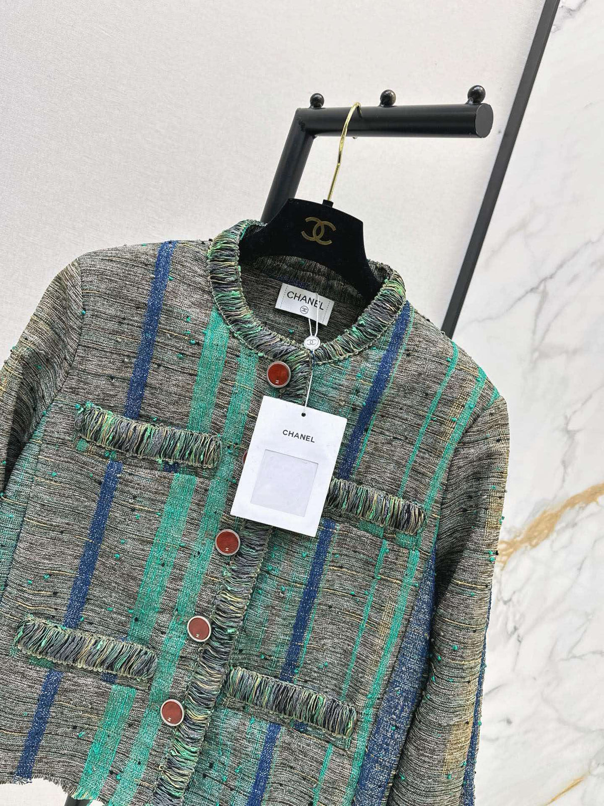 Chanel 2026 Jacket And Skirt Set Blue Mix Colors Tweed