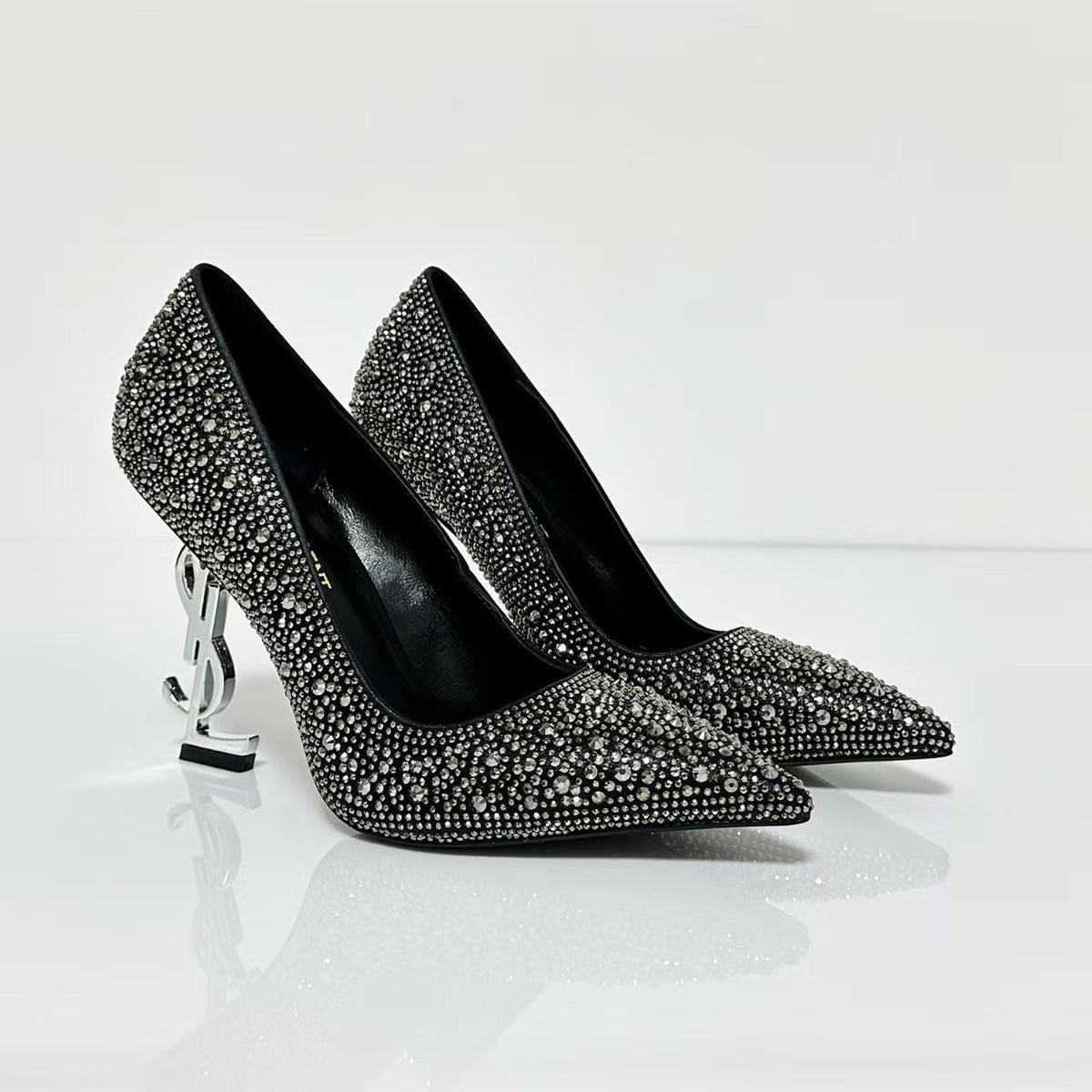 YSL 2026 Embellished Rhinestones Opyum Pumps Leather