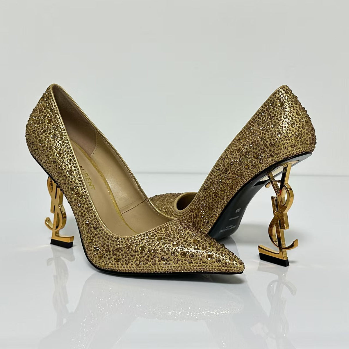 YSL 2026 Embellished Rhinestones Opyum Pumps Leather