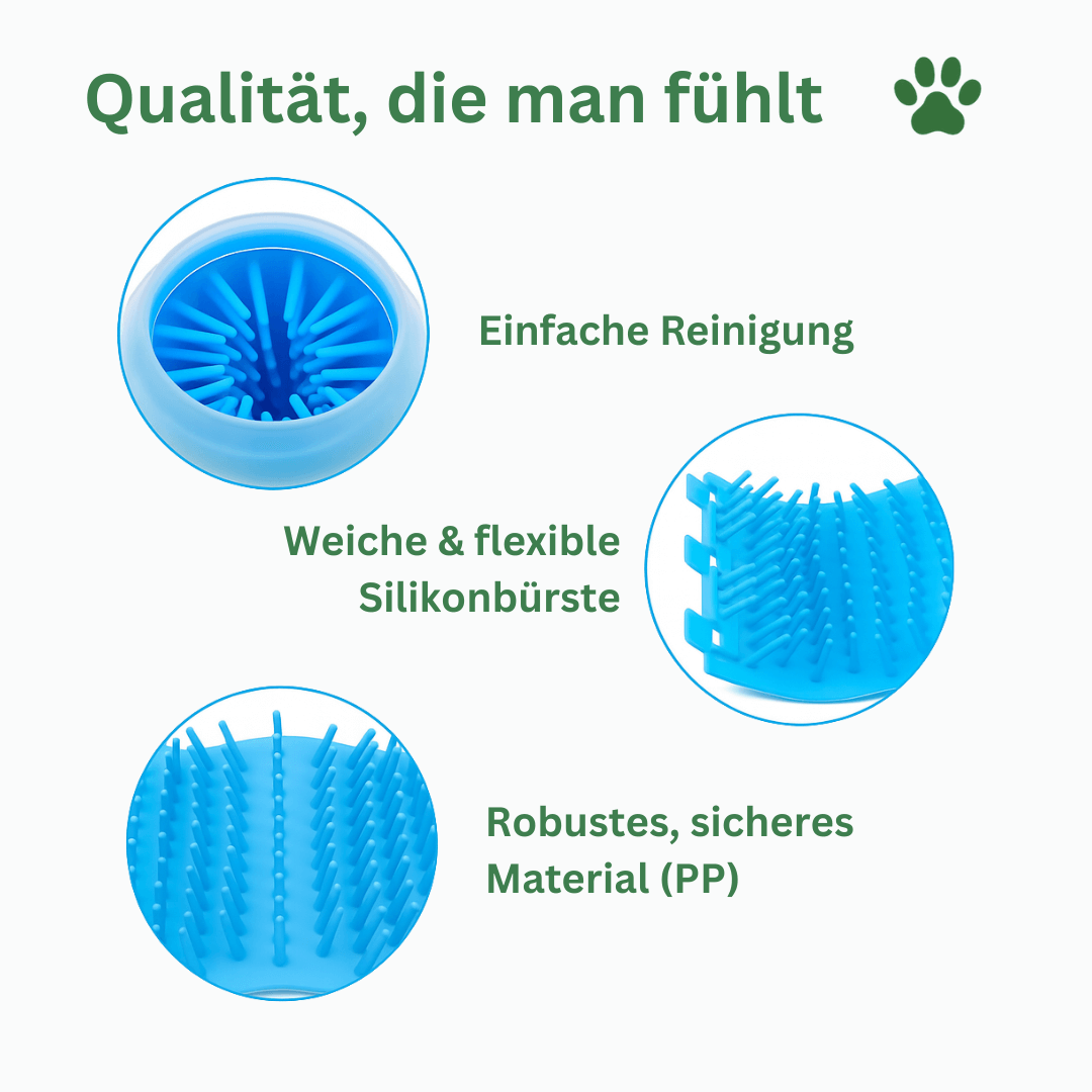 pfotenwaschbecher mit weichen silikonborsten zur pfotenreinigung