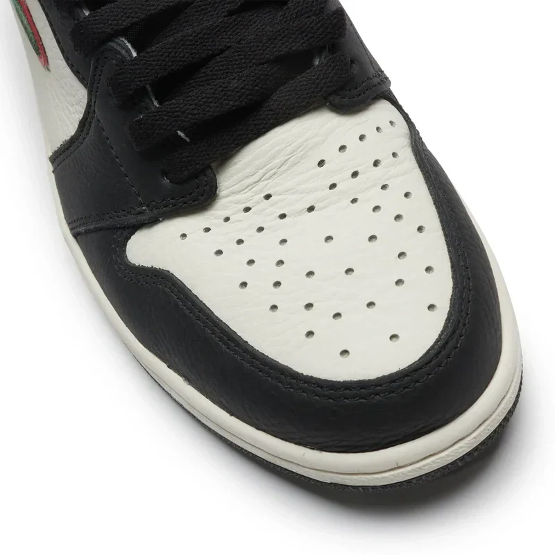 Nike Air Jordan 1 Retro Black White Green Logo Cowhide