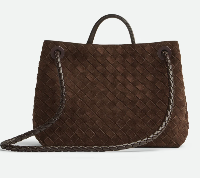 BV Andiamo Bag 32cm Brown Suede Leather