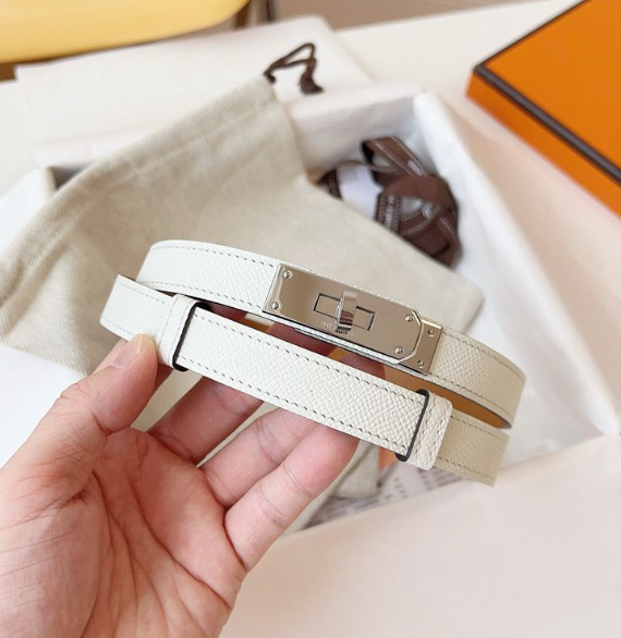 hm kelly belt 18mm cream epsom leather