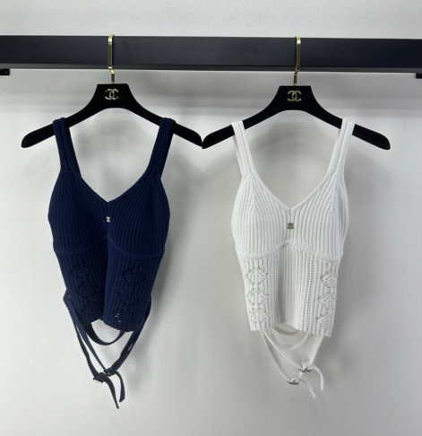 Chanel 2026 Hollow-out Knit Camisole Cotton Polyamide 366049