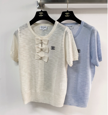 Chanel 2026 Bow Knit Short-sleeved Top Wool 364820