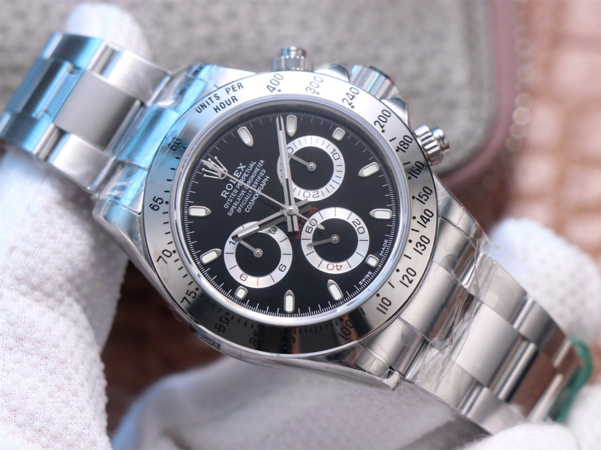 DAYTONA 40MM STEEL CASE BLACK DIAL
