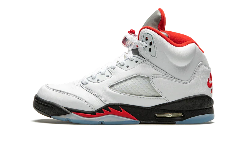 Nike Air Jordan 5 Retro Ivory Red Suede Leather