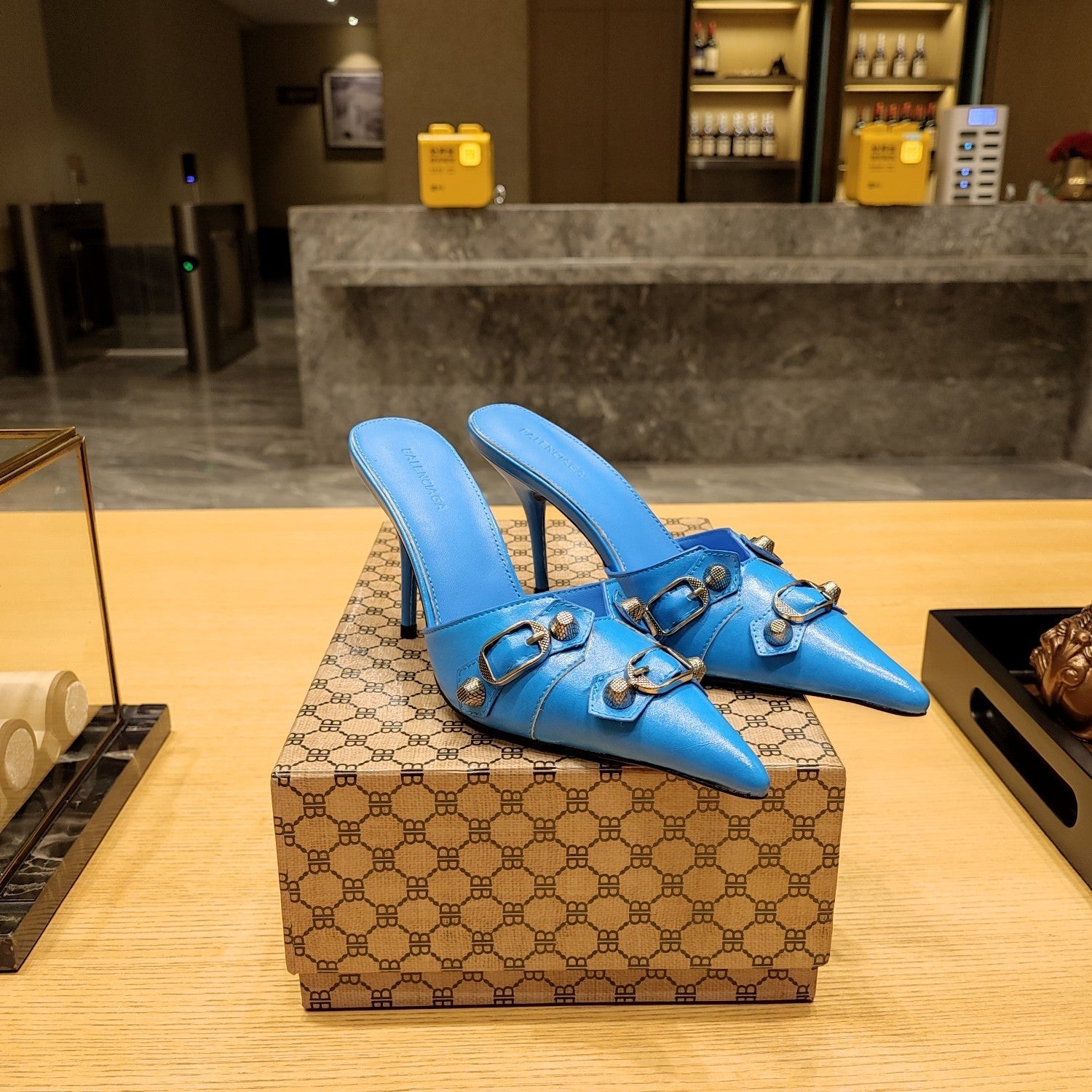 Balenciaga 26s High Heel Mules 90 Genuine Leather