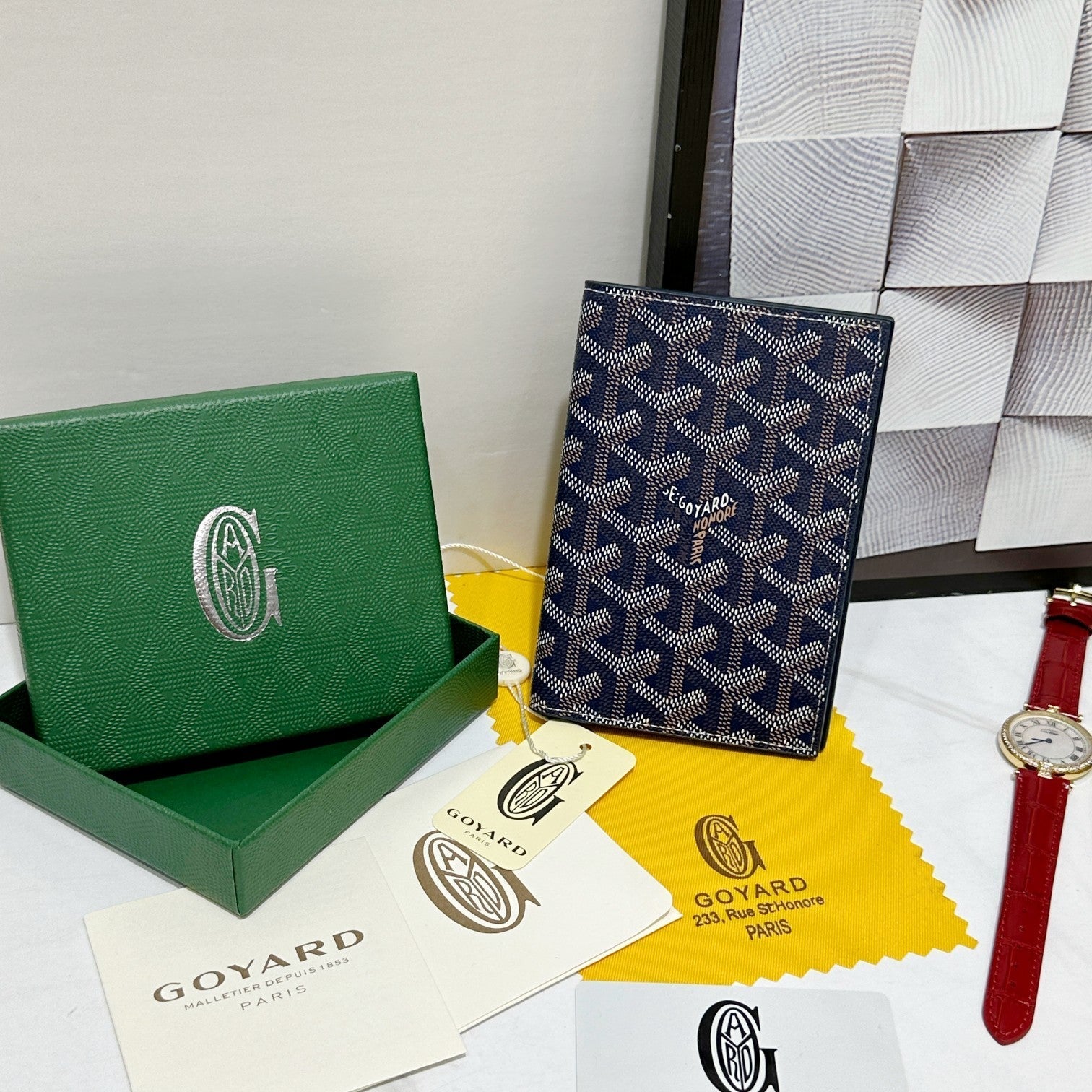 Goyard 2026 Grenelle Passport Cover 14cm Canvas Cowhide
