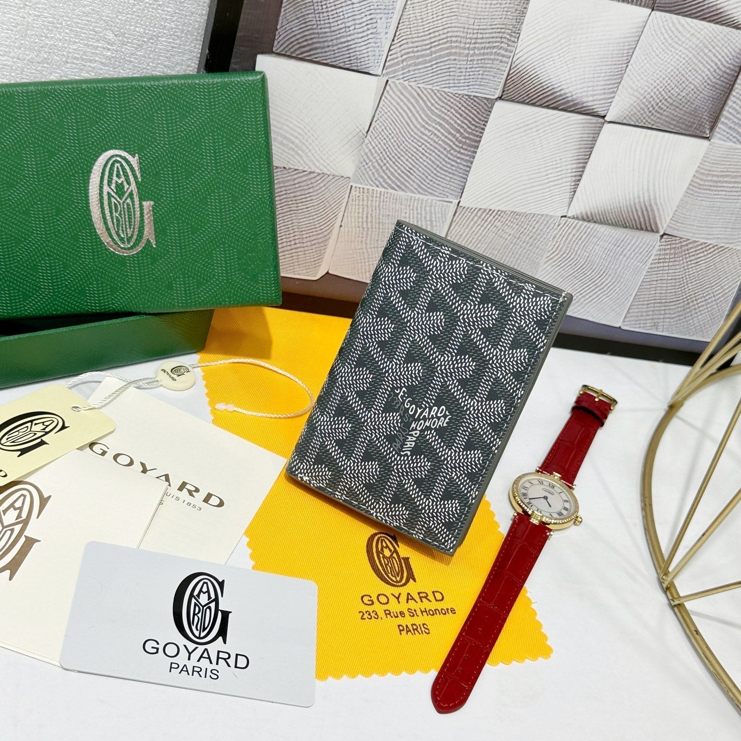 Goyard 2026 Saint-Marc Card Holder 10.7cm Cowhide Canvas 138404