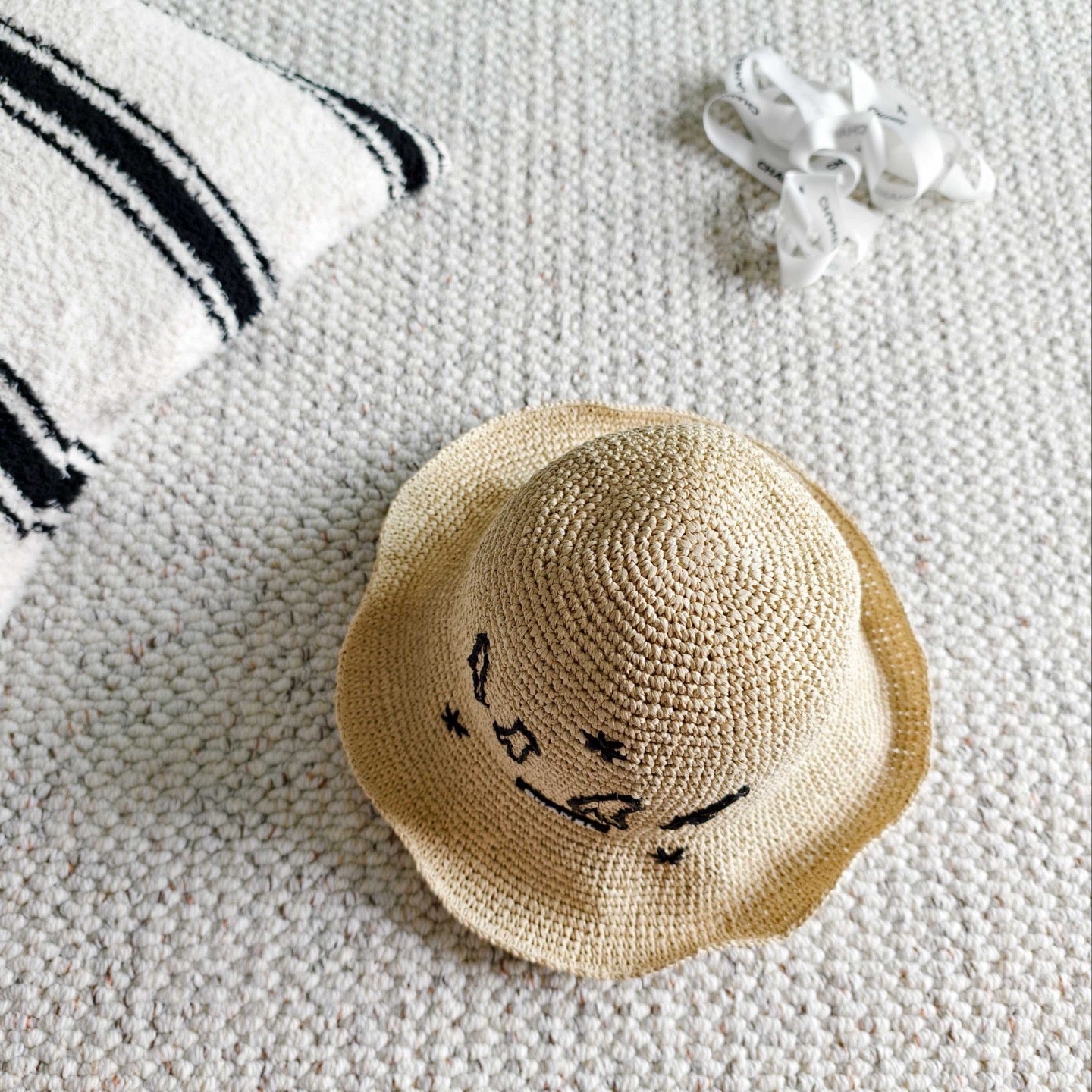 Chanel Woven Embroidered Heavy-Duty Bucket Hat 240672