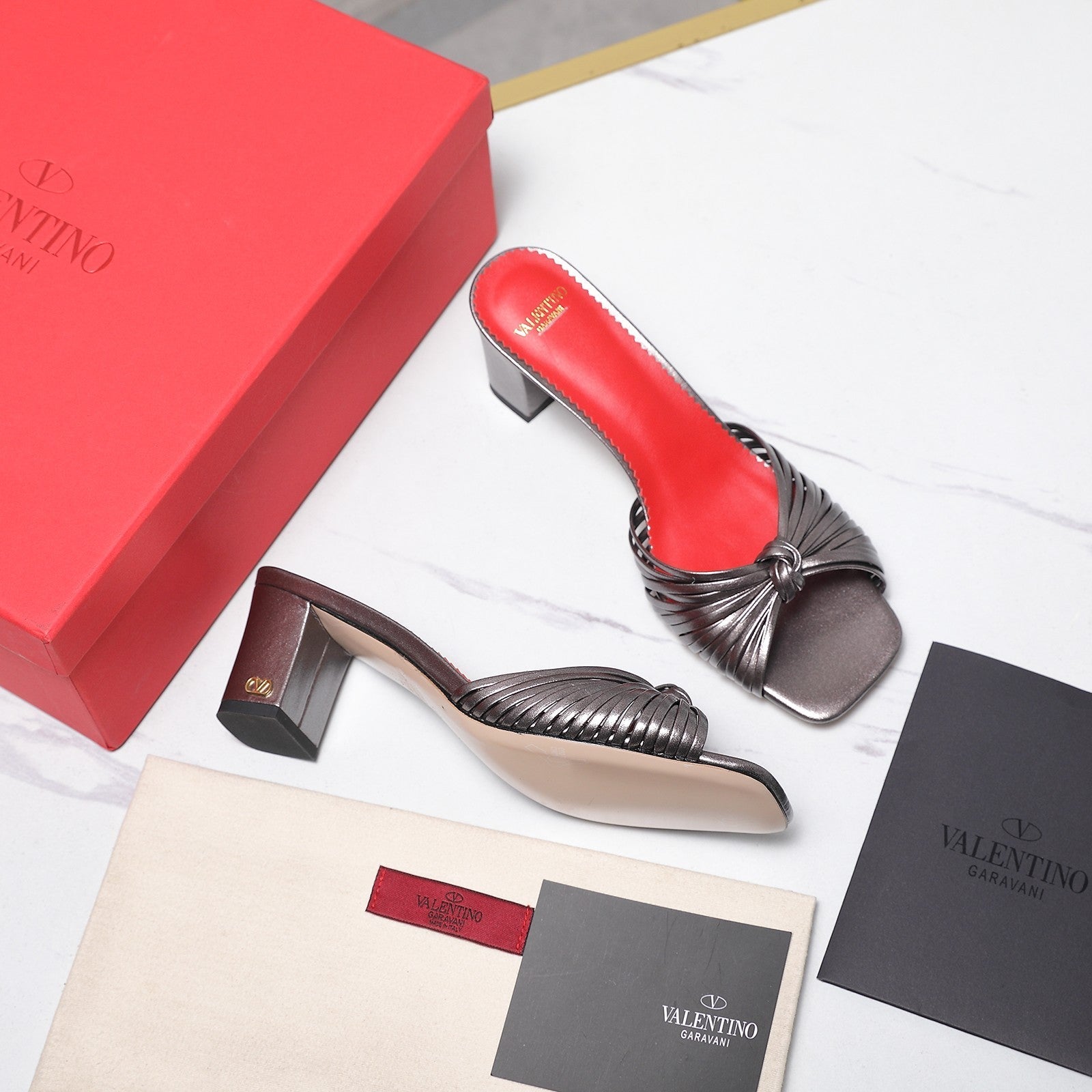 Valentino 2026 Garavani Annet Calfskin Slide Sandals 60mm 864485