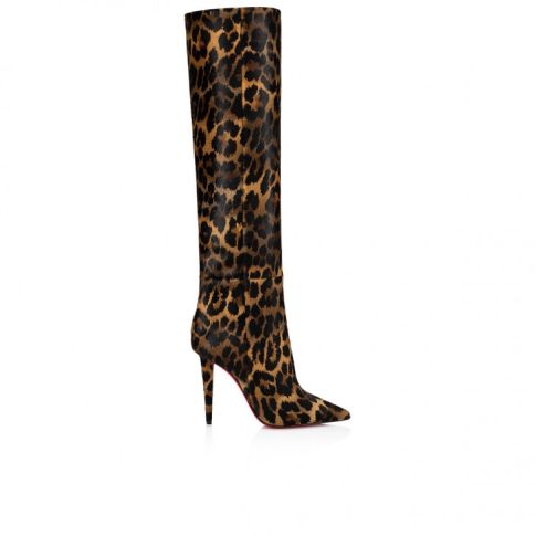CL Astrilarge Botta 100 Mm Boots Pony Kitty Leopard Print