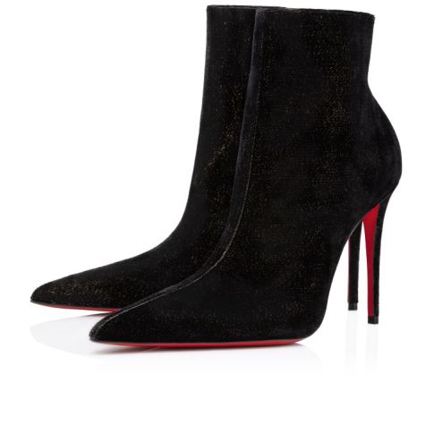 CL Kate Max Booty 100mm Low Boots Velvet d'Or Black
