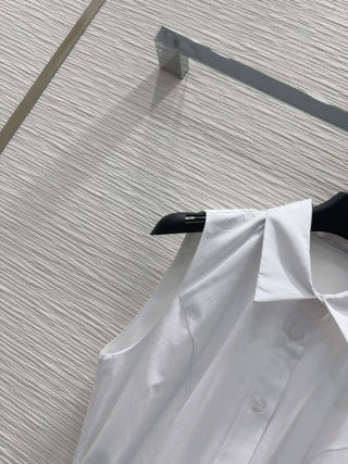 CD 25 Vest Dress Black and White Cotton