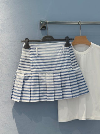 Prada 25 Striped Set Blue mix White Cotton