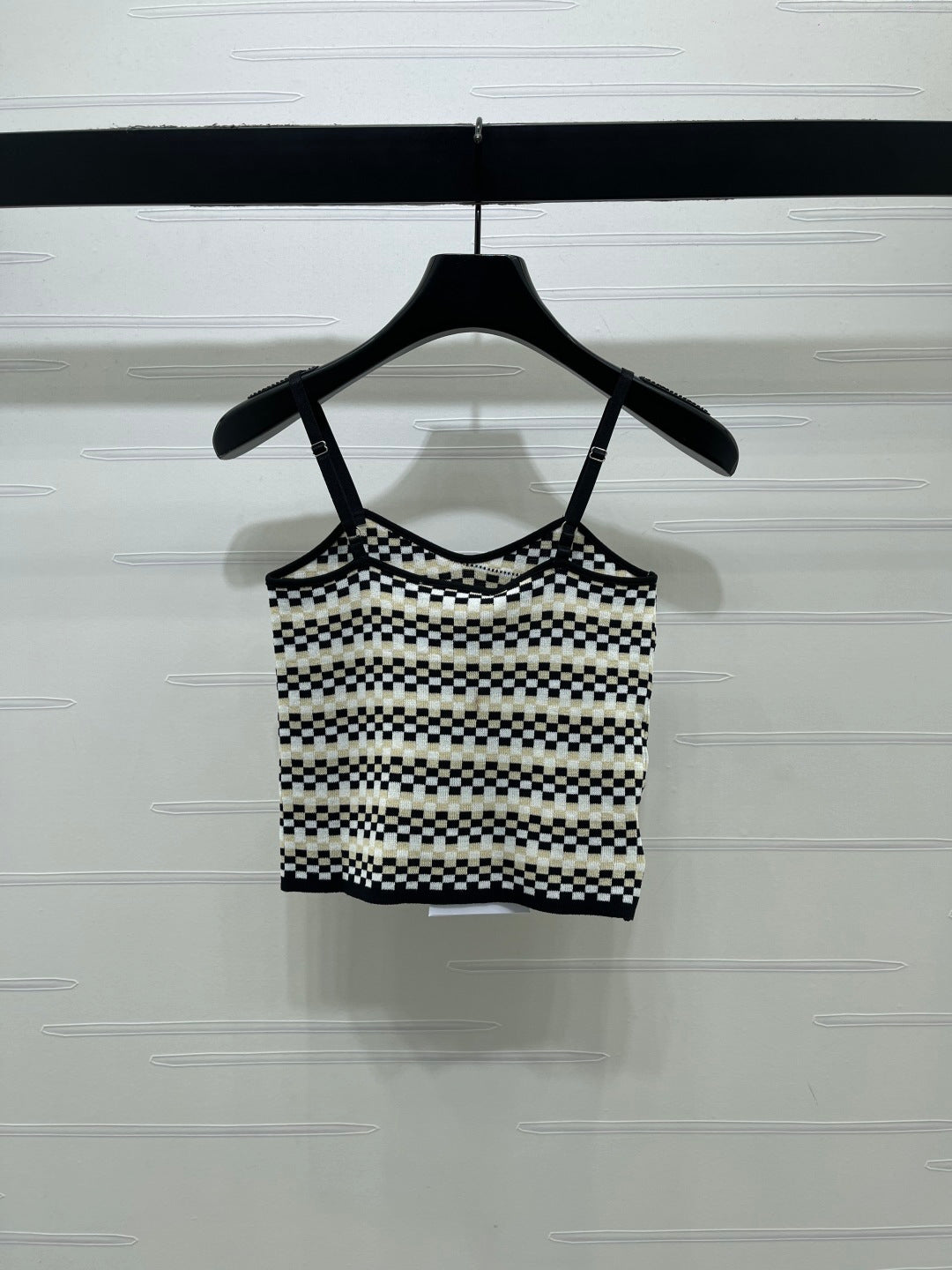 Chanel 2026 Checkerboard Knit Camisole Wool 366356