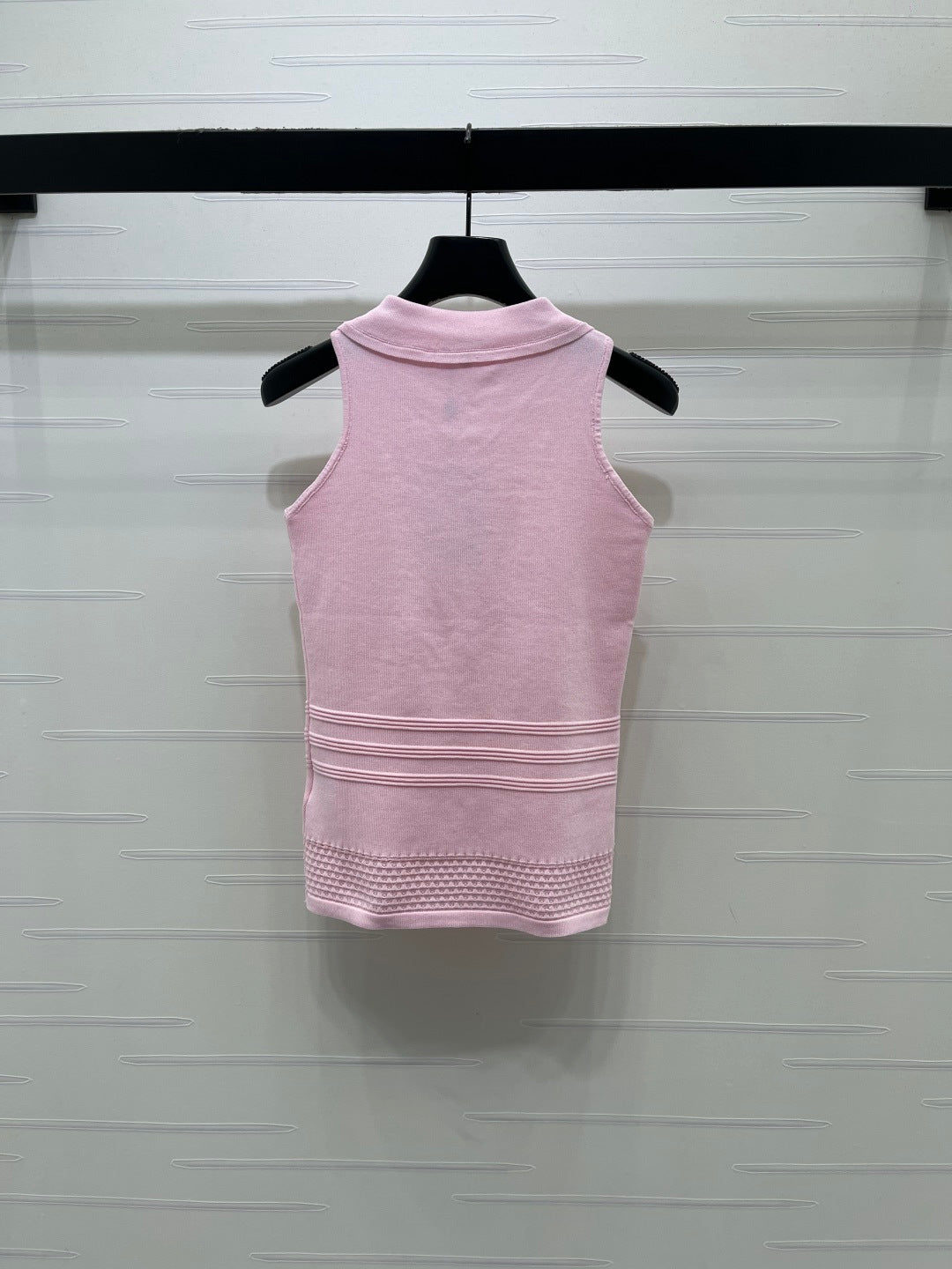 Chanel 2026 Knit Sleeveless Top With Floral Embellishment Polyester Viscose