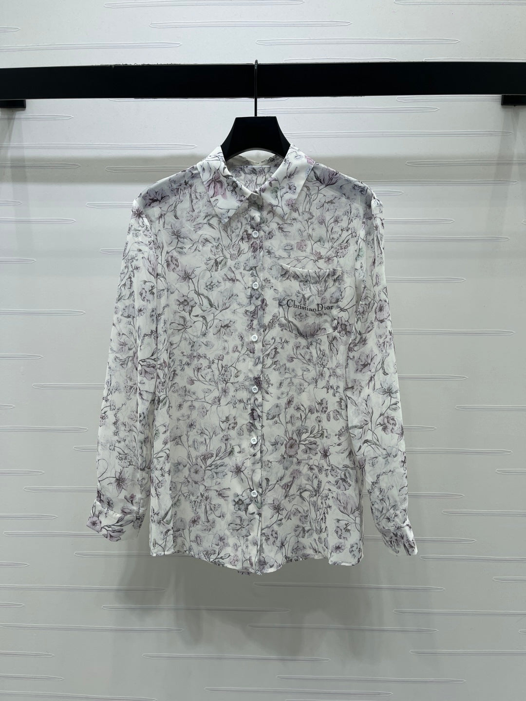 Dior 2026 Printed Sheer Long-Sleeve Shirt Polyester 392641