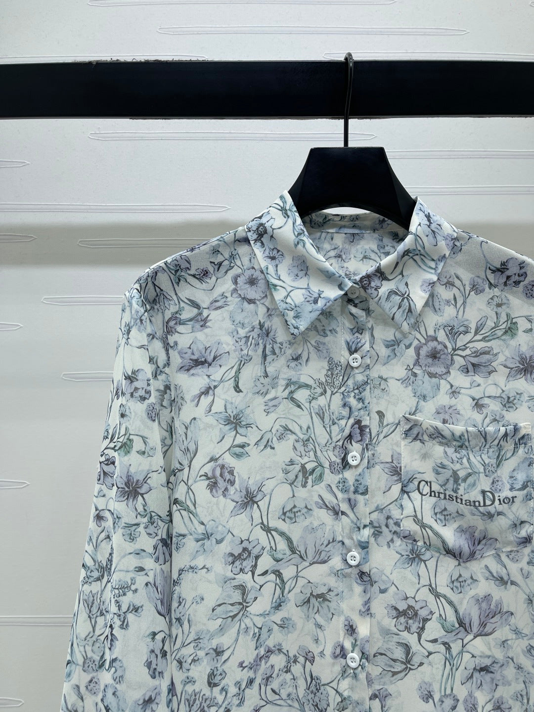 Dior 2026 Printed Sheer Long-Sleeve Shirt Polyester 392641