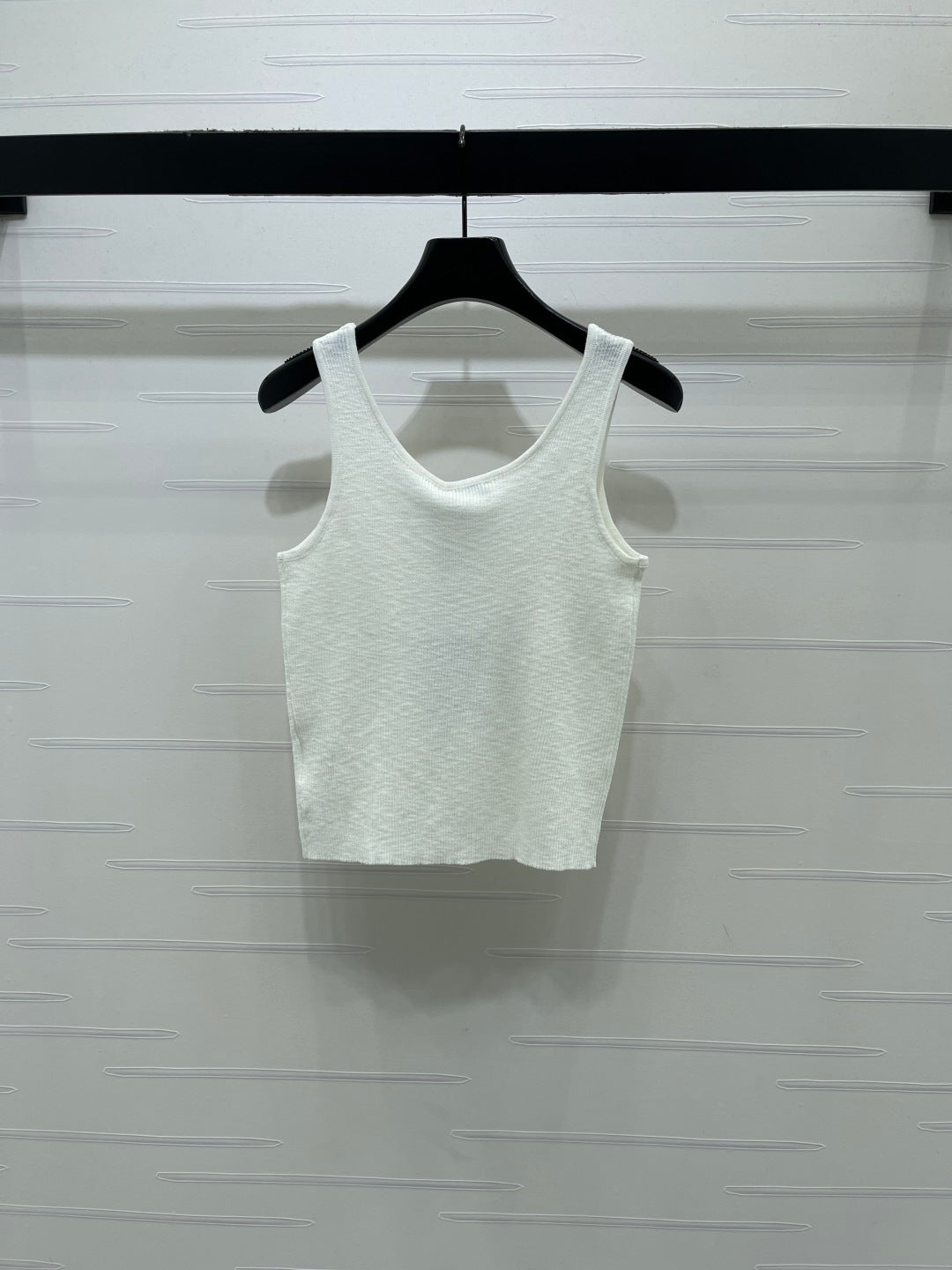 Chanel 2026 Rhinestone Pocket Vest Black and White Tencel Wool 359824