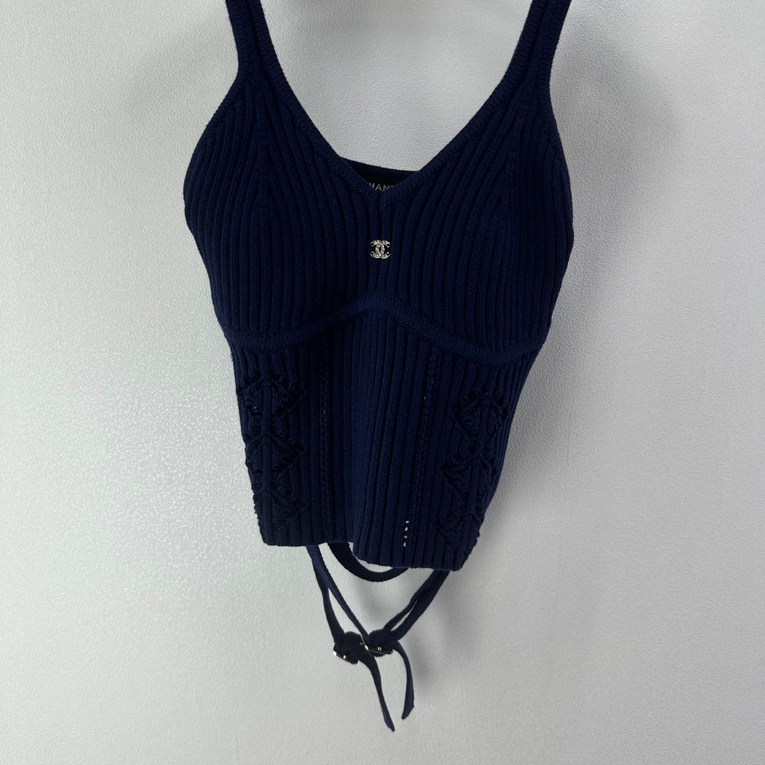 Chanel 2026 Hollow-out Knit Camisole Cotton Polyamide 366049